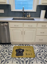 Load image into Gallery viewer, Black Pug Spoiled Dog Lives Here Machine Washable Memory Foam Mat BB1511RUG