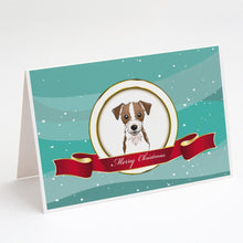 Load image into Gallery viewer, Jack Russell Terrier Merry Christmas Greeting Cards -  Blank Note Cards – 8-Pack of Artist-Designed Cards with Envelopes