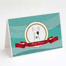 Load image into Gallery viewer, Bull Terrier Merry Christmas Greeting Cards -  Blank Note Cards – 8-Pack of Artist-Designed Cards with Envelopes