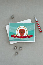 Load image into Gallery viewer, Longhair Red Dachshund Merry Christmas Greeting Cards -  Blank Note Cards – 8-Pack of Artist-Designed Cards with Envelopes