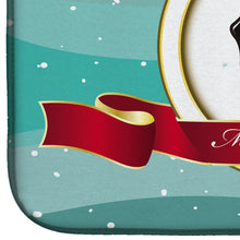 Load image into Gallery viewer, Smooth Black and Tan Dachshund Merry Christmas Dish Drying Mat – Absorbent, Artistic Kitchen Essentials BB1525DDM