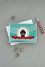 Load image into Gallery viewer, Smooth Black and Tan Dachshund Merry Christmas Greeting Cards -  Blank Note Cards – 8-Pack of Artist-Designed Cards with Envelopes