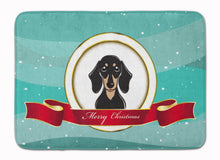 Load image into Gallery viewer, Smooth Black and Tan Dachshund Merry Christmas Machine Washable Memory Foam Mat BB1525RUG