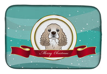 Load image into Gallery viewer, Cocker Spaniel Merry Christmas Dish Drying Mat – Absorbent, Artistic Kitchen Essentials BB1526DDM