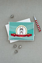 Load image into Gallery viewer, Alaskan Malamute Merry Christmas Greeting Cards -  Blank Note Cards – 8-Pack of Artist-Designed Cards with Envelopes