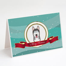 Load image into Gallery viewer, Alaskan Malamute Merry Christmas Greeting Cards -  Blank Note Cards – 8-Pack of Artist-Designed Cards with Envelopes