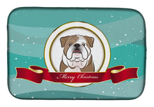Load image into Gallery viewer, English Bulldog  Merry Christmas Dish Drying Mat – Absorbent, Artistic Kitchen Essentials BB1529DDM