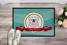 Load image into Gallery viewer, White English Bulldog  Merry Christmas Doormat - 24x36 Decorative Floor Mat – Indoor/Outdoor Rug with Artistic Flair BB1530JMAT