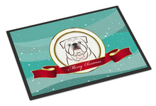 Load image into Gallery viewer, White English Bulldog  Merry Christmas Doormat - 24x36 Decorative Floor Mat – Indoor/Outdoor Rug with Artistic Flair BB1530JMAT