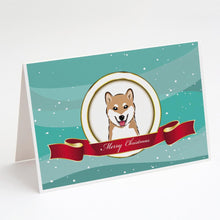 Load image into Gallery viewer, Shiba Inu Merry Christmas Greeting Cards -  Blank Note Cards – 8-Pack of Artist-Designed Cards with Envelopes