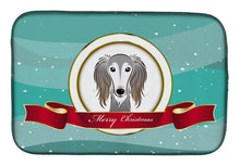 Load image into Gallery viewer, Saluki Merry Christmas Dish Drying Mat – Absorbent, Artistic Kitchen Essentials BB1539DDM