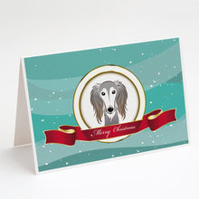 Load image into Gallery viewer, Saluki Merry Christmas Greeting Cards -  Blank Note Cards – 8-Pack of Artist-Designed Cards with Envelopes