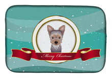 Load image into Gallery viewer, Yorkie Puppy Merry Christmas Dish Drying Mat – Absorbent, Artistic Kitchen Essentials BB1542DDM