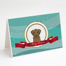 Load image into Gallery viewer, Chocolate Labrador Merry Christmas Greeting Cards -  Blank Note Cards – 8-Pack of Artist-Designed Cards with Envelopes