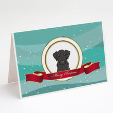 Load image into Gallery viewer, Black Labrador Merry Christmas Greeting Cards -  Blank Note Cards – 8-Pack of Artist-Designed Cards with Envelopes