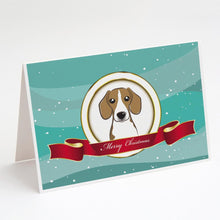 Load image into Gallery viewer, Beagle Merry Christmas Greeting Cards -  Blank Note Cards – 8-Pack of Artist-Designed Cards with Envelopes