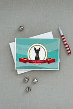 Load image into Gallery viewer, Min Pin Merry Christmas Greeting Cards -  Blank Note Cards – 8-Pack of Artist-Designed Cards with Envelopes
