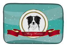 Load image into Gallery viewer, Border Collie Merry Christmas Dish Drying Mat – Absorbent, Artistic Kitchen Essentials BB1551DDM