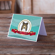 Load image into Gallery viewer, Sheltie Merry Christmas Greeting Cards -  Blank Note Cards – 8-Pack of Artist-Designed Cards with Envelopes