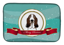Load image into Gallery viewer, Basset Hound Merry Christmas Dish Drying Mat – Absorbent, Artistic Kitchen Essentials BB1553DDM