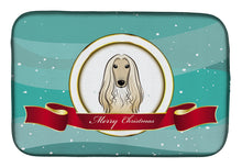 Load image into Gallery viewer, Afghan Hound Merry Christmas Dish Drying Mat – Absorbent, Artistic Kitchen Essentials BB1554DDM
