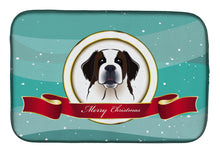 Load image into Gallery viewer, Saint Bernard Merry Christmas Dish Drying Mat – Absorbent, Artistic Kitchen Essentials BB1556DDM