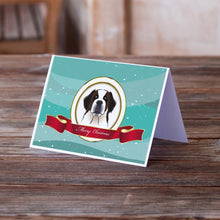 Load image into Gallery viewer, Saint Bernard Merry Christmas Greeting Cards -  Blank Note Cards – 8-Pack of Artist-Designed Cards with Envelopes