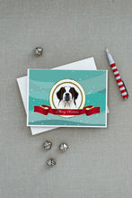 Load image into Gallery viewer, Saint Bernard Merry Christmas Greeting Cards -  Blank Note Cards – 8-Pack of Artist-Designed Cards with Envelopes