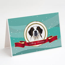 Load image into Gallery viewer, Saint Bernard Merry Christmas Greeting Cards -  Blank Note Cards – 8-Pack of Artist-Designed Cards with Envelopes