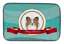 Load image into Gallery viewer, Papillon Merry Christmas Dish Drying Mat – Absorbent, Artistic Kitchen Essentials BB1558DDM