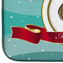 Load image into Gallery viewer, Chocolate Brown Shih Tzu Merry Christmas Dish Drying Mat – Absorbent, Artistic Kitchen Essentials BB1559DDM