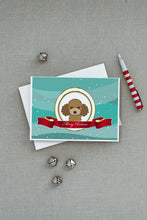 Load image into Gallery viewer, Chocolate Brown Poodle Merry Christmas Greeting Cards -  Blank Note Cards – 8-Pack of Artist-Designed Cards with Envelopes