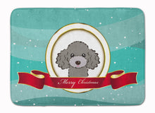 Load image into Gallery viewer, Silver Gray Poodle Merry Christmas Machine Washable Memory Foam Mat BB1569RUG
