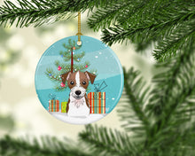 Load image into Gallery viewer, Christmas Tree and Jack Russell Terrier Ornament - Round Ceramic Ornament – Artist-Designed Keepsake Decoration BB1574CO1