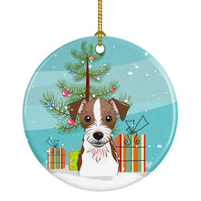 Load image into Gallery viewer, Christmas Tree and Jack Russell Terrier Ornament - Round Ceramic Ornament – Artist-Designed Keepsake Decoration BB1574CO1
