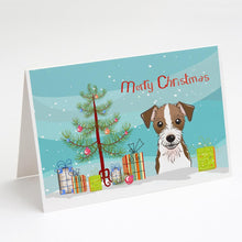 Load image into Gallery viewer, Christmas Tree and Jack Russell Terrier Greeting Cards -  Blank Note Cards – 8-Pack of Artist-Designed Cards with Envelopes