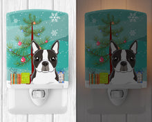Load image into Gallery viewer, Christmas Tree and Boston Terrier Ceramic Night Light BB1575CNL