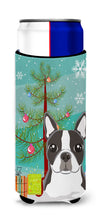 Load image into Gallery viewer, Christmas Tree and Boston Terrier Slim Can Hugger – Fun &amp; Functional Drink Coolers BB1575MUK