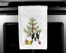 Load image into Gallery viewer, Christmas Tree and Boston Terrier Kitchen Towels – Set of 2 - Decorative &amp; Absorbent Cotton | BB1575WTKT