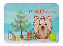 Load image into Gallery viewer, Christmas Tree and Yorkie Yorkishire Terrier Machine Washable Memory Foam Mat BB1576RUG