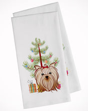 Load image into Gallery viewer, Christmas Tree and Yorkie Yorkishire Terrier Kitchen Towels – Set of 2 - Decorative &amp; Absorbent Cotton | BB1576WTKT