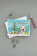 Load image into Gallery viewer, Christmas Tree and Golden Retriever Greeting Cards -  Blank Note Cards – 8-Pack of Artist-Designed Cards with Envelopes