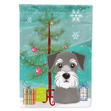 Load image into Gallery viewer, Christmas Tree and Schnauzer Flag Canvas House Size BB1578CHF