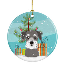 Load image into Gallery viewer, Christmas Tree and Schnauzer Ornament - Round Ceramic Ornament – Artist-Designed Keepsake Decoration BB1578CO1
