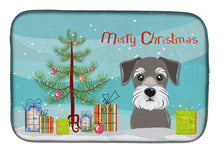 Load image into Gallery viewer, Christmas Tree and Schnauzer Dish Drying Mat – Absorbent, Artistic Kitchen Essentials BB1578DDM
