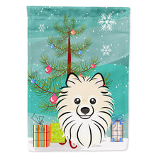 Load image into Gallery viewer, Christmas Tree and Pomeranian Flag Canvas House Size BB1579CHF