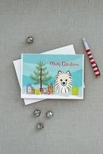 Load image into Gallery viewer, Christmas Tree and Pomeranian Greeting Cards -  Blank Note Cards – 8-Pack of Artist-Designed Cards with Envelopes