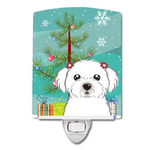 Load image into Gallery viewer, Christmas Tree and Maltese Ceramic Night Light BB1580CNL