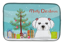 Load image into Gallery viewer, Christmas Tree and Maltese Dish Drying Mat – Absorbent, Artistic Kitchen Essentials BB1580DDM