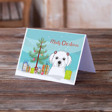 Load image into Gallery viewer, Christmas Tree and Maltese Greeting Cards -  Blank Note Cards – 8-Pack of Artist-Designed Cards with Envelopes